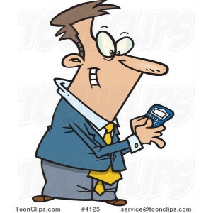 cartoon-business-man-using-a-smart-phone-by-ron-leishman-4125